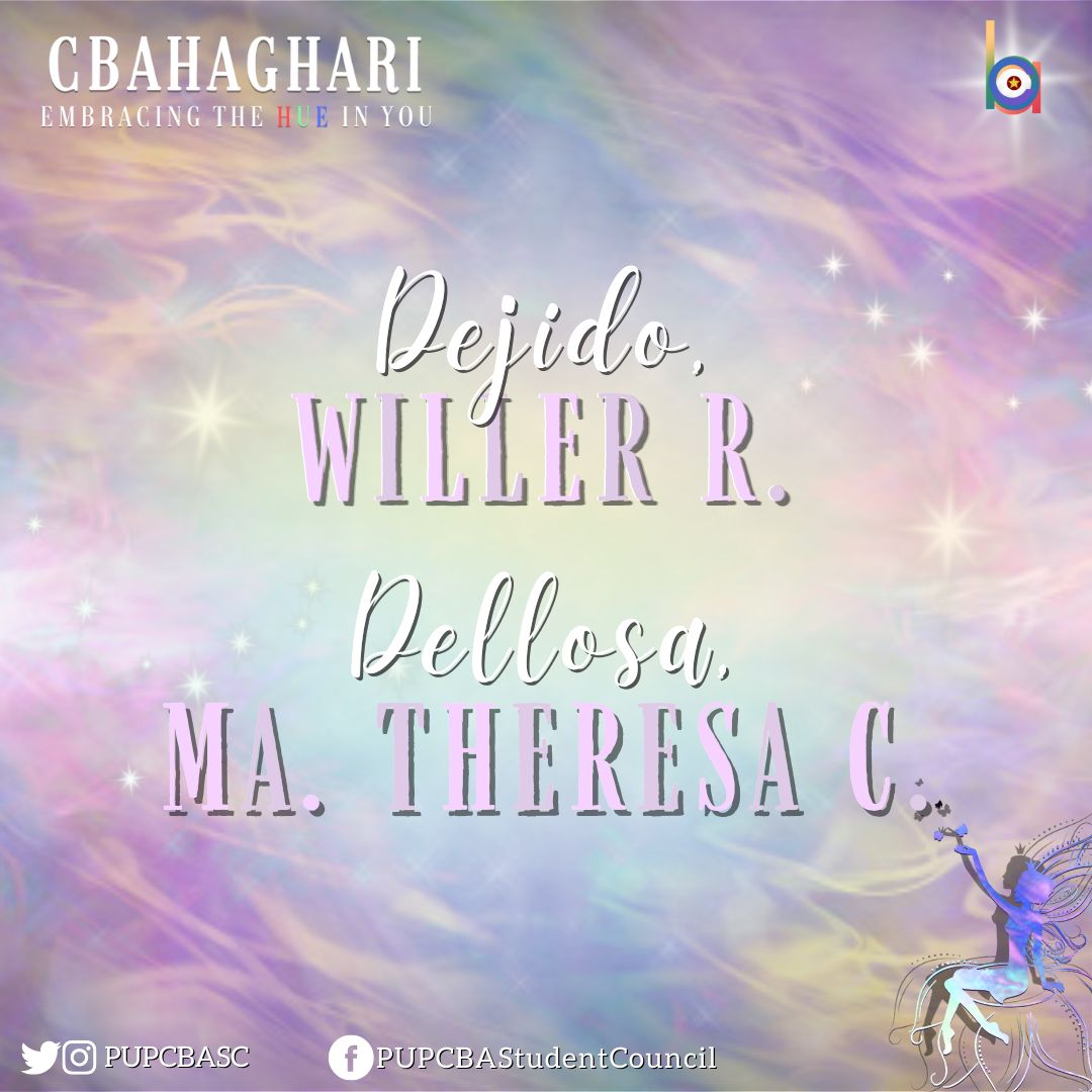 pupcbasc's tweet photo. Congratulations for taking the step forward in the next part of this competition! 
We hope that the odds will be in your favor! Good luck for the exciting challenges ahead as we manifest the rightful crown-bearer CBAhaghari!🏳️‍🌈

#LoveHasNoGender
#CBAhaghari
#LoveWins
#PUPCBASC2122 https://t.co/z8JsrGraml