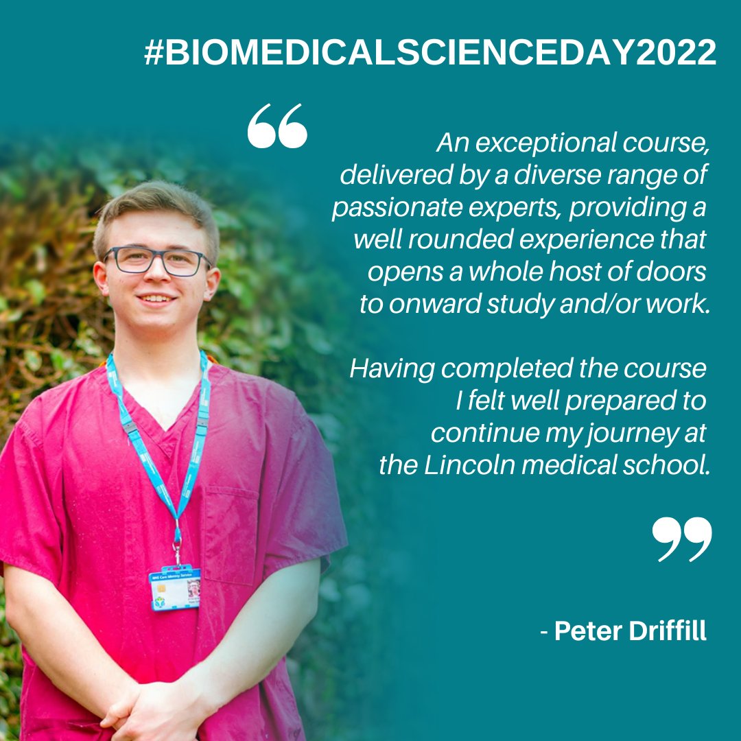 College of Science, University of Lincoln, UK (@uolscience) on Twitter photo To celebrate #BiomedicalScienceDay2022, we are showcasing some of our Biomedical Science Students. Next up, we have Peter who is a recent Biomedical graduate and is now continuing his medical journey at our Lincoln Medical School.
#AtTheHeartOfHealthcare <a href="/UoLLifeSciences/">Lincoln School of Natural Sciences</a> To celebrate #BiomedicalScienceDay2022, we are showcasing some of our Biomedical Science Students. Next up, we have Peter who is a recent Biomedical graduate and is now continuing his medical journey at our Lincoln Medical School.
#AtTheHeartOfHealthcare <a href="/UoLLifeSciences/">Lincoln School of Natural Sciences</a>