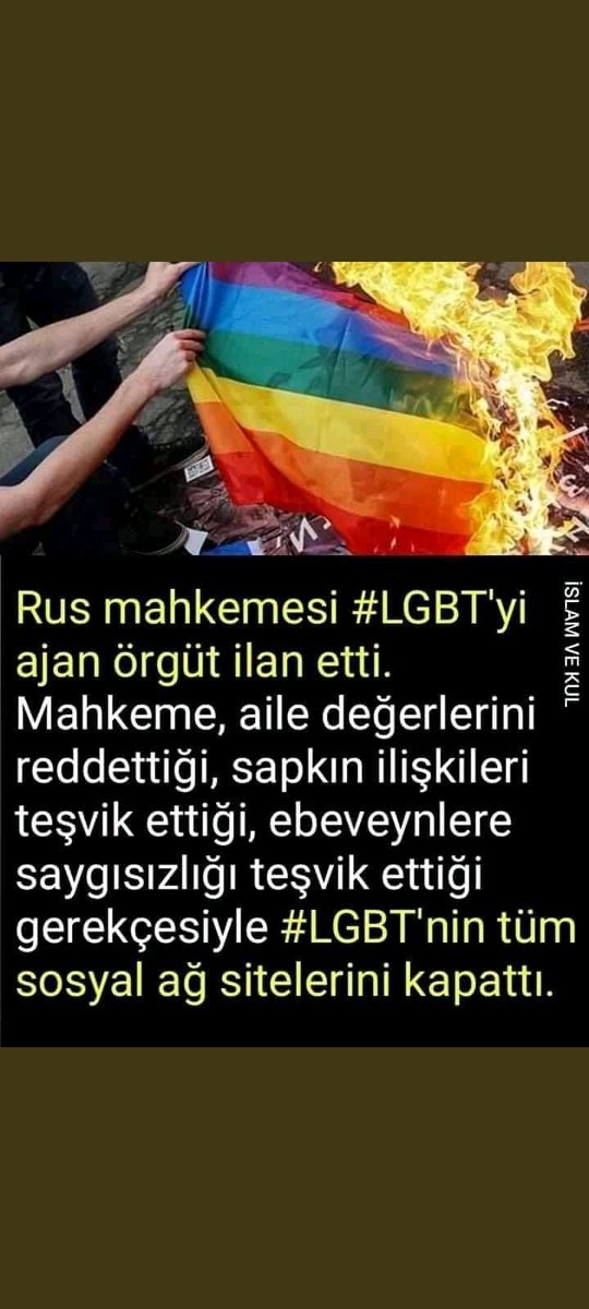 Müslüman Rusya'yı tebrik ederiz pardon gavur Rusya 'yı
#LBGTyasaklansın
#Yasaklansın