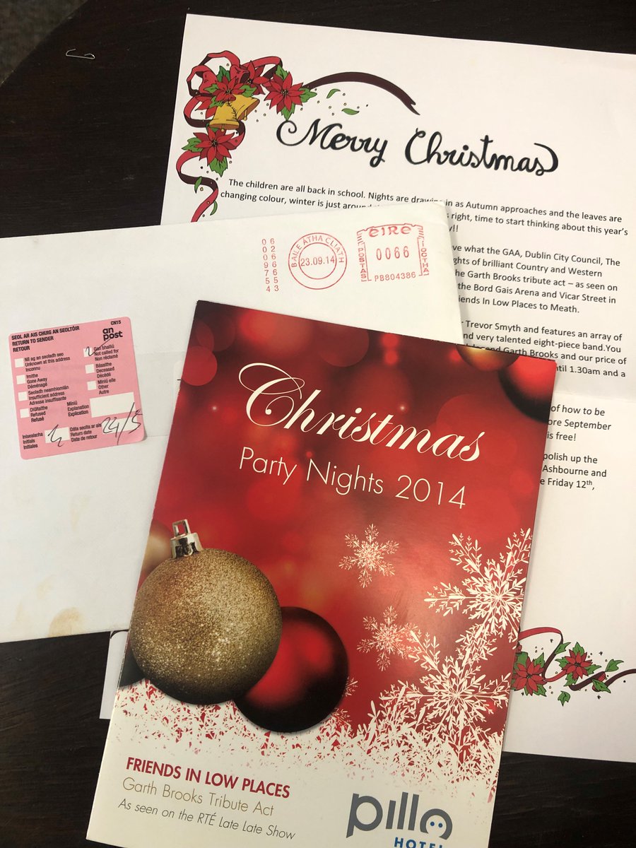 We think we have a record! A Christmas Flyer was sent back to us 'return to sender' this morning, however, we posted it September 23rd 2014!! Where has this post been the last 8 years? 🤔 Any idea @Postvox? We are just curious 😀 #returntosender #anpost #christmas #christmas2014
