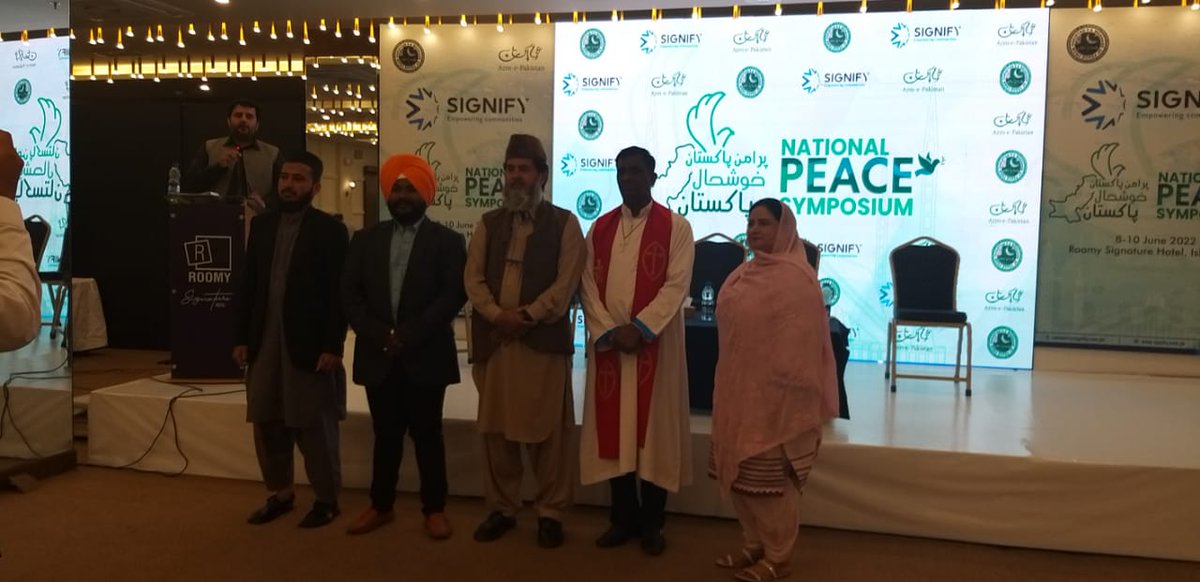 Day one of #NationalPeaceSymposium organized by @SignifyEC in collaboration with it's partners @PaighamePak  with the aim of making a #PurAmanPakistan . The session is being attended by the activists of civil society as well as members of government entities.