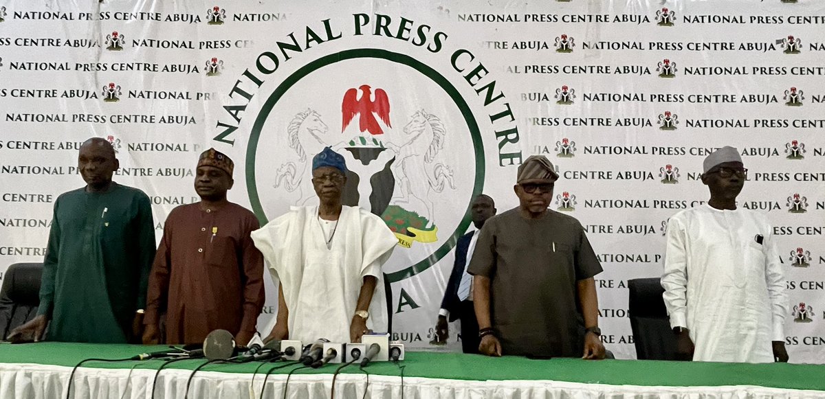 Happening Now: Honorable Minister of Information & Culture, Alh. Lai Mohammed addressing a Press Con...