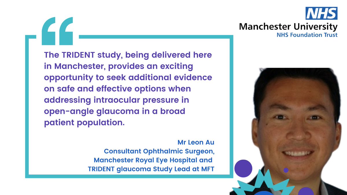 <a href="/ManchesterREH/">Manchester Royal Eye</a> <a href="/MFTnhs/">MFT NHS</a> It's estimated 76 million people worldwide currently have the eye condition glaucoma, and that this will increase to 112 million by 2040.

The TRIDENT study, is investigating three treatments for glaucoma, with the aim of informing future clinical care.
👇
research.cmft.nhs.uk/news-events/mf…