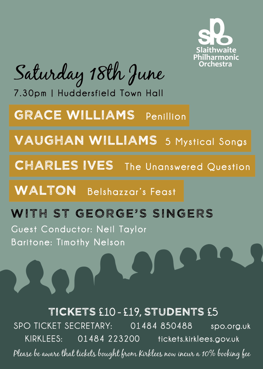 SlaithwaitePhil's tweet photo. Come down to Huddersfield Town Hall at 730pm on Saturday 18th June for a fabulous evening of music featuring the magnificent Belshazzar's Feast
#SPO130 #LiveMusic #Walton #Belshazzar #Baritone #Choir #Orchestra #Huddersfield https://t.co/5MmgyJ5rZH