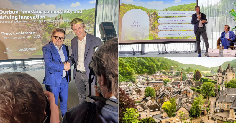 ProximusGroup's tweet photo. 📣 Stimuler l'#innovation en renforçant la #connectivité aux réseaux du futur en Wallonie🚀 voilà le plan dévoilé aujourd'hui par la ville de Durbuy. Un partenariat entre @ProximusGroup et @lpmdurbuy, en présence de @CouckeMarc &amp; @digitalwallonia 💯