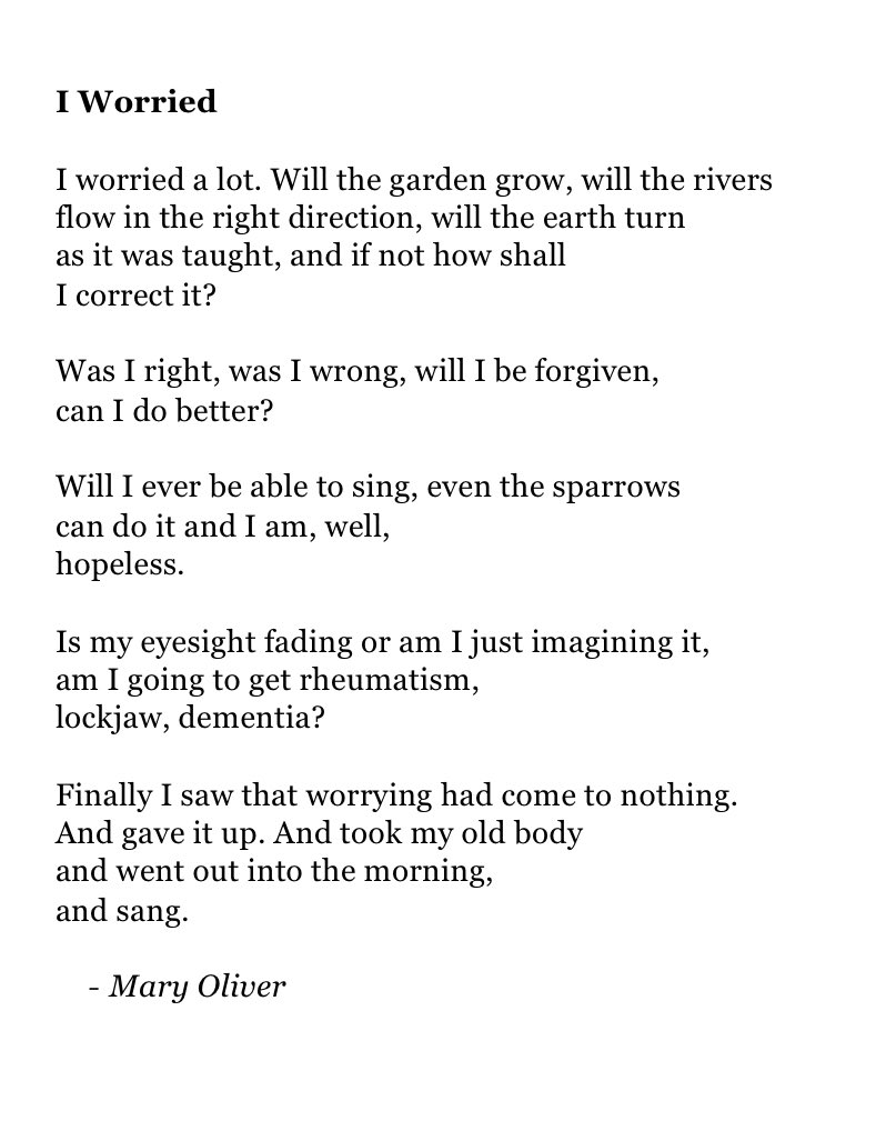 RT @nktgill: An evergreen poem from Mary Oliver. https://t.co/KLdvNwbW4X