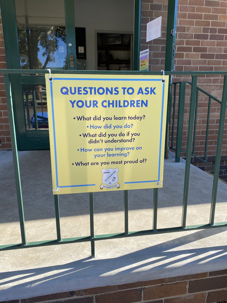 HelenMorgani's tweet photo. Parent engagement happens when we focus conversations on learning. Our IR & Clarity journey @OldGuildfordPS has inspired us to create these posters. They’re now up all over the school. Discussions beyond ‘how was your day?’ TY @LynSharratt @Nanabarb99 https://t.co/ENXeDPJyIC