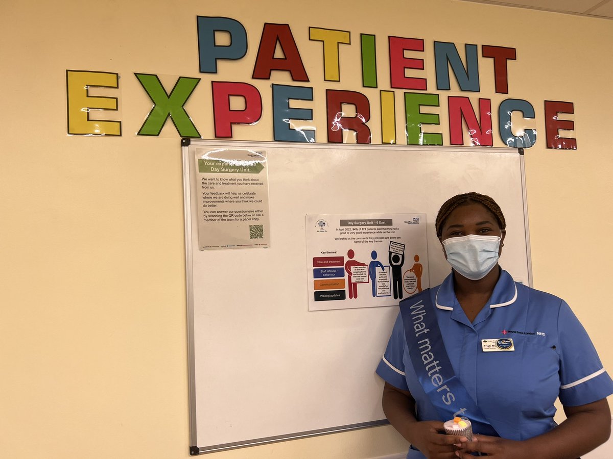 What matters to Trish is patients having a positive experience when they come to Day surgery, but cake also matters! <a href="/KarenHTurner1/">Karen Turner</a> #WMTY2022