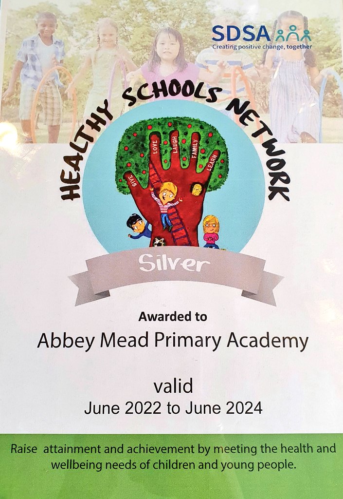Really excited to have recieved our silver award for the Healthy Schools Network this morning for our work around PSHE and Mental Health🧠🏆

<a href="/AbbeyMead_TMET/">Abbey Mead Primary Academy</a> <a href="/LeicesterHS/">Leicester Healthy Schools Network</a>