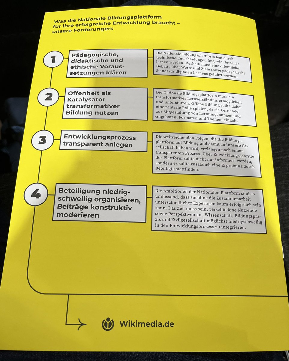 Die nationale Bildungsplattform:
🔸Eine Schnittstellenplattform
🔸Verbinden,um öffnen zu können
🔸Aktuell im Fokus das individuelle Lernen, es fehlen Angebote fürs soziale Lernen. ☝🏼Unbedingt nachbessern bitte.
#NationaleBildungsplattform 
#rp22 #anyWay 
#cl2025 #krasseherde