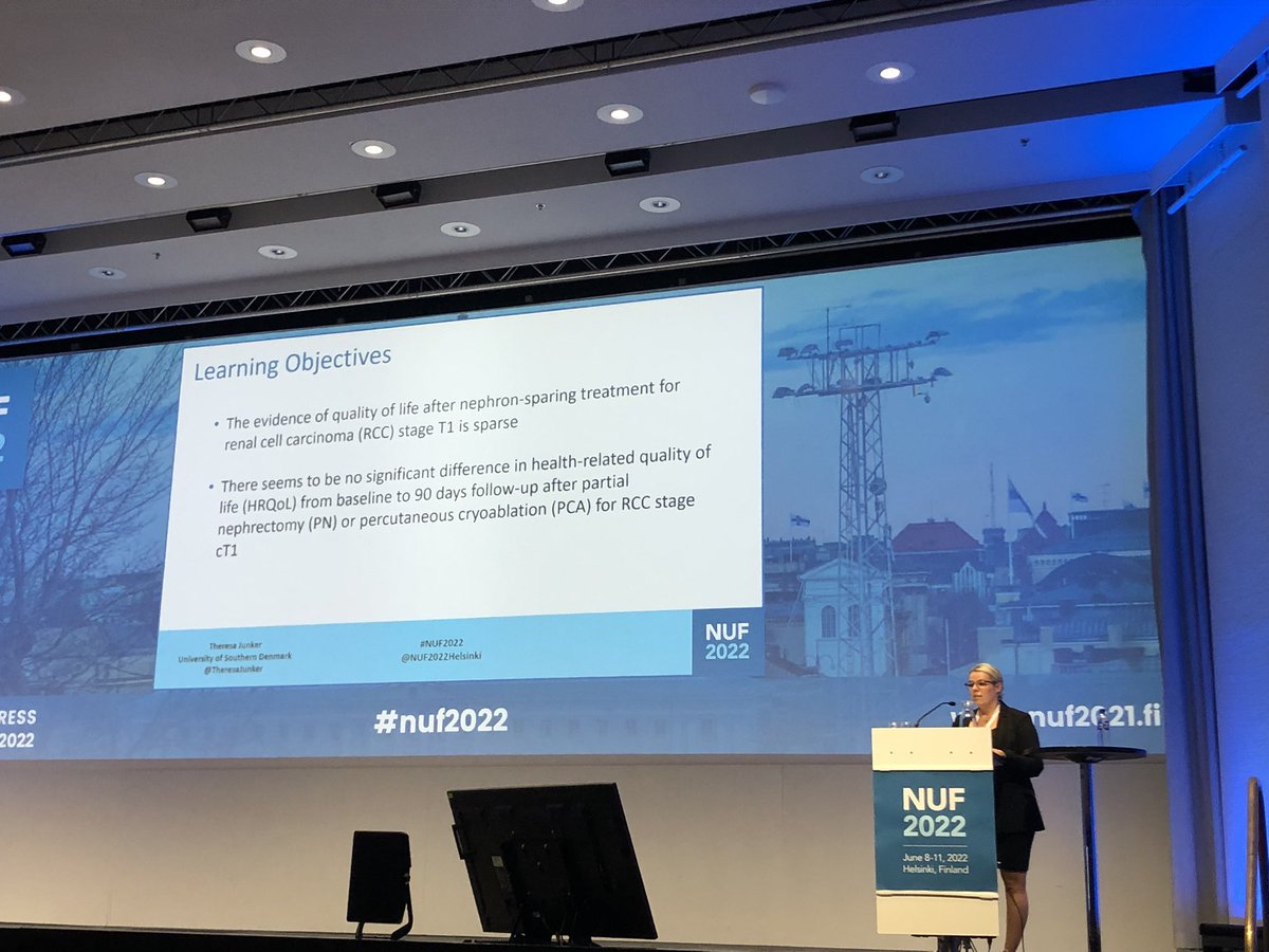 My dear friend and colleague Theresa Junker <a href="/TheresaJunker/">Theresa Junker</a> was talking about quality of life in patients with small renal masses. 
A highly relevant topic. Thank you <a href="/TheresaJunker/">Theresa Junker</a> for an excellent talk. 

#patientsafety #renalcancer #urology 
#NUF2022 
<a href="/NUF2022Helsinki/">NUF2022</a> 
<a href="/uro_OUH/">Department of Urology, Odense University Hospital</a>