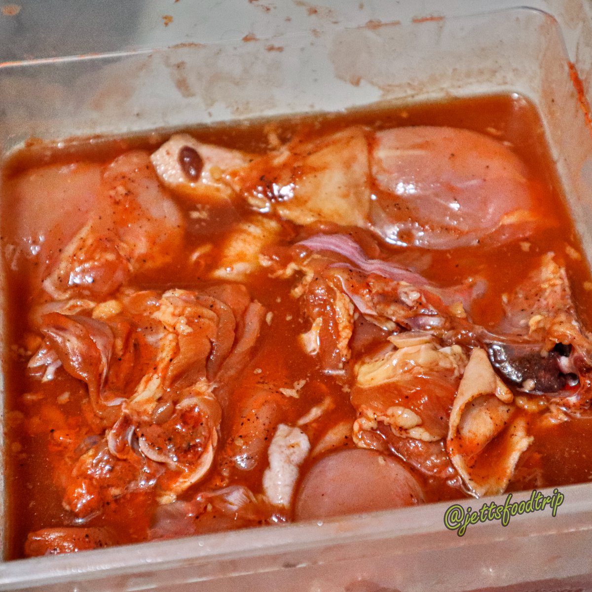 jetjet2_'s tweet image. homemade chicken tocino!