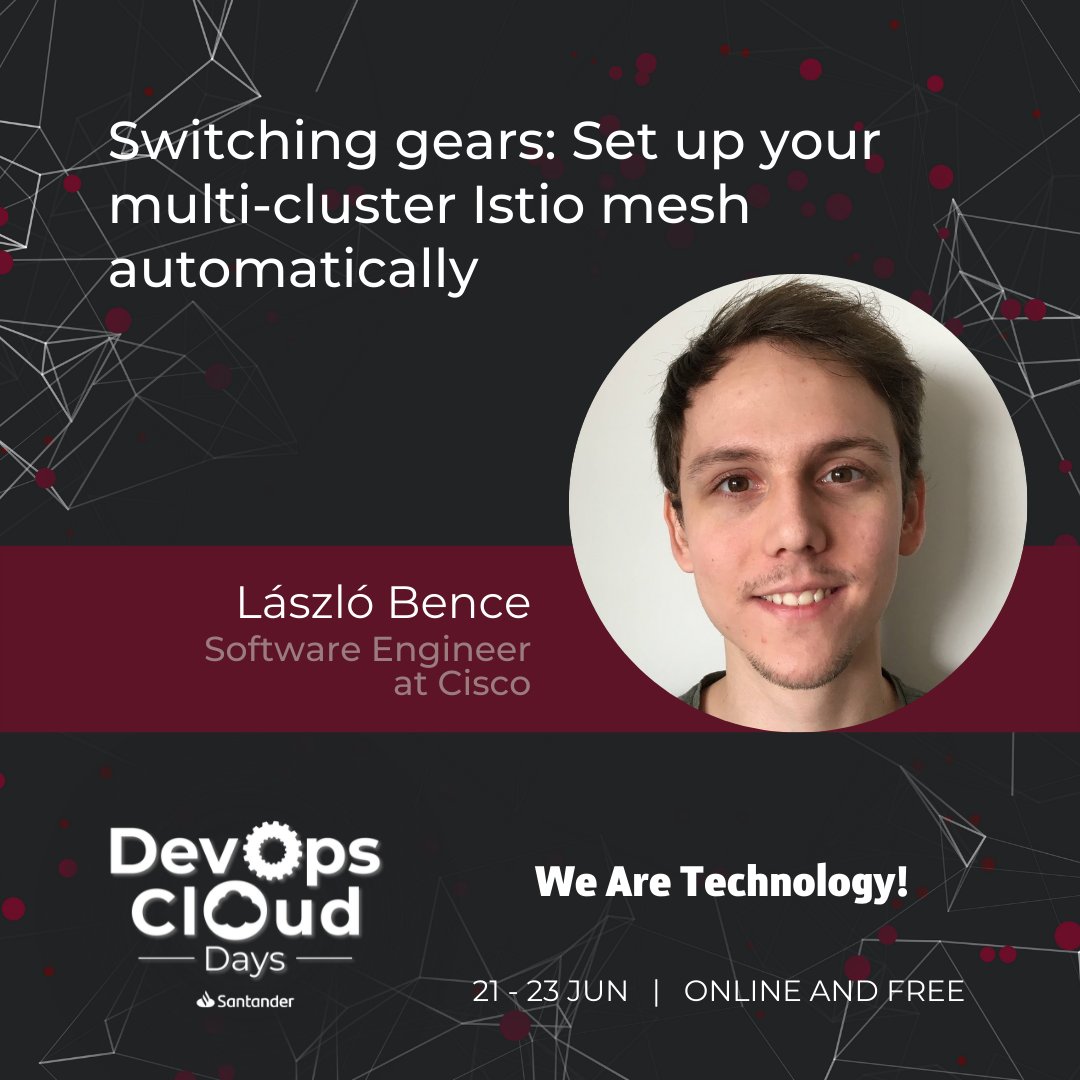 cisco_spain's tweet photo. 📆  Jueves 23/6 
⏰  16:50 hs
¿Conoces Calisti? Es una de las últimas innovaciones de Cisco en Gestión Service Mesh basada en Itsio y László Bence Nagy la estará presentando en esta charla. https://t.co/4IkXL7nzjn
