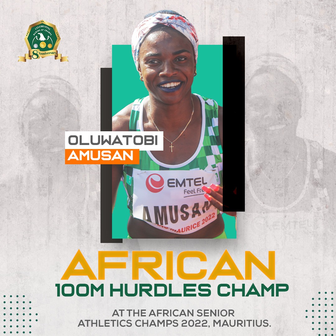 Naija Star! Tobi Amusan has just clinched GOLD for Team Nigeria in the women's 100m Hurdles, storming to what should be a new Championships Record of 12.58s (pending confirmation of the wind reading). Tobi is a gift that keeps giving for Nigeria!