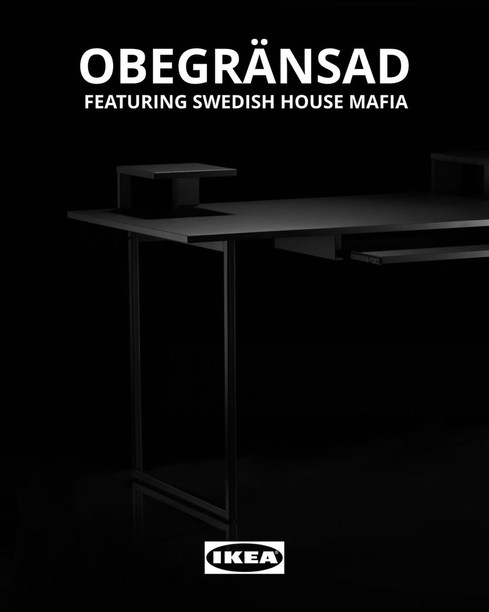 swedishousemfia's tweet photo. SHM X IKEA ”OBEGRÄNSAD” OUT THIS FALL 

COLLECTION WILL INCLUDE MORE THAN 20 FURNITURE PIECES, INTERIOR SOLUTIONS, AND ACCESSORIES FOR UP AND COMING MUSIC PRODUCERS, DJs, AND CREATORS WITH LIMITED MEANS BUT UNLIMITED CREATIVITY

THE MUSIC DESK https://t.co/xEtqXwtczq