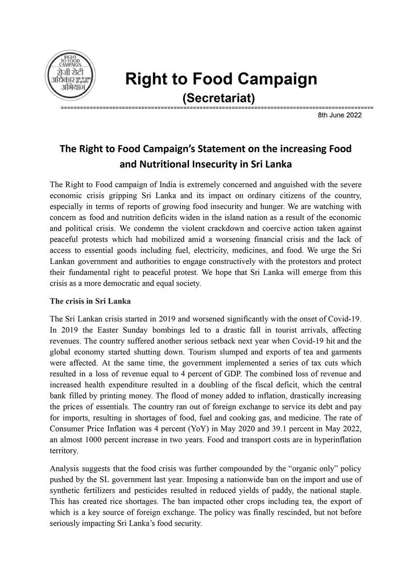 Right to Food, India tweet media