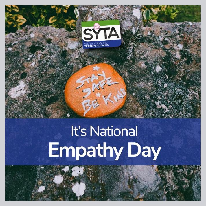 9th June is Empathy Day in the UK 💚

So, this #EmpathyDay...
FEEL: resonate with other people’s feelings
THINK: use reason and imagination to work out how someone else feels
ACT: be inspired to help others, having experienced what they are feeling

#SYTA #ForwardTogether