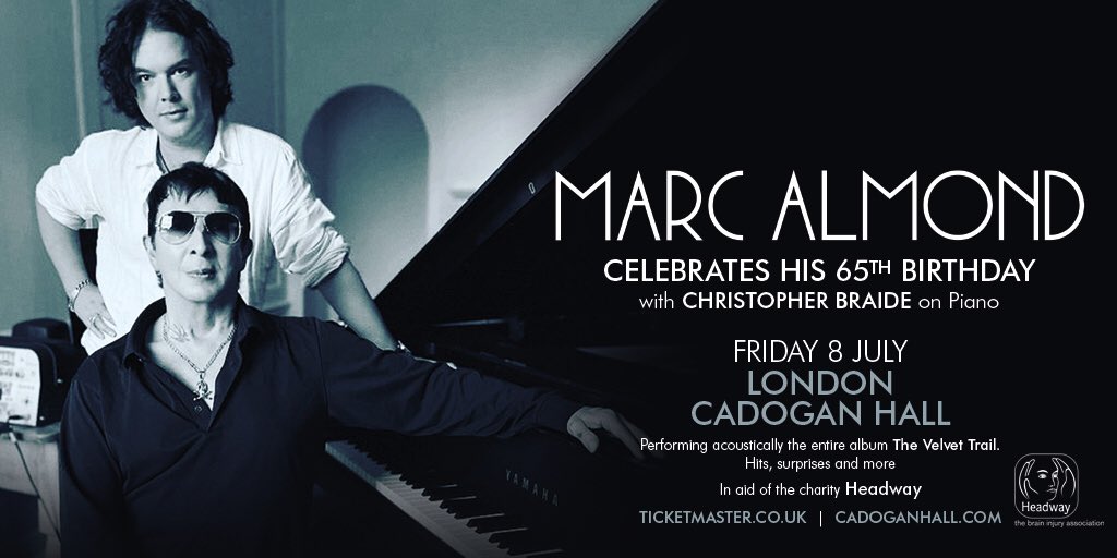 Marc will be celebrating his 65th birthday with a one off acoustic show at Cadogan Hall on 8 July 2022. Accompanied by Chris Braide they will perform The Velvet Trail in its entirety plus hits,surprises and more. Tickets on sale Friday, 10 June from ticketmaster.co.uk/event/1F005CC8…