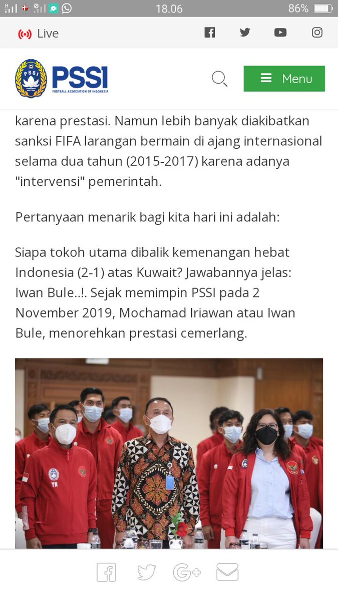Ada yg sudah baca artikel di situs resmi PSSI? Kok yo cek nemen e lek lebay! Nggilani cuk!