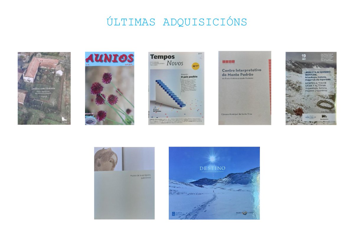 Novos ingresos na biblioteca do #MuseoCastroViladonga
#50AnosCastroViladonga #patrimoniocultural #arqueoloxía
Consulta en sala todos os días (excepto 24, 25 e 31 decembro, 1 e 6 xaneiro). De 10 a 20 h (marzo-outubro) 10 a 19 h (novembro-febreiro)
catalogo-rbgalicia.xunta.gal/cgi-bin/koha/o…