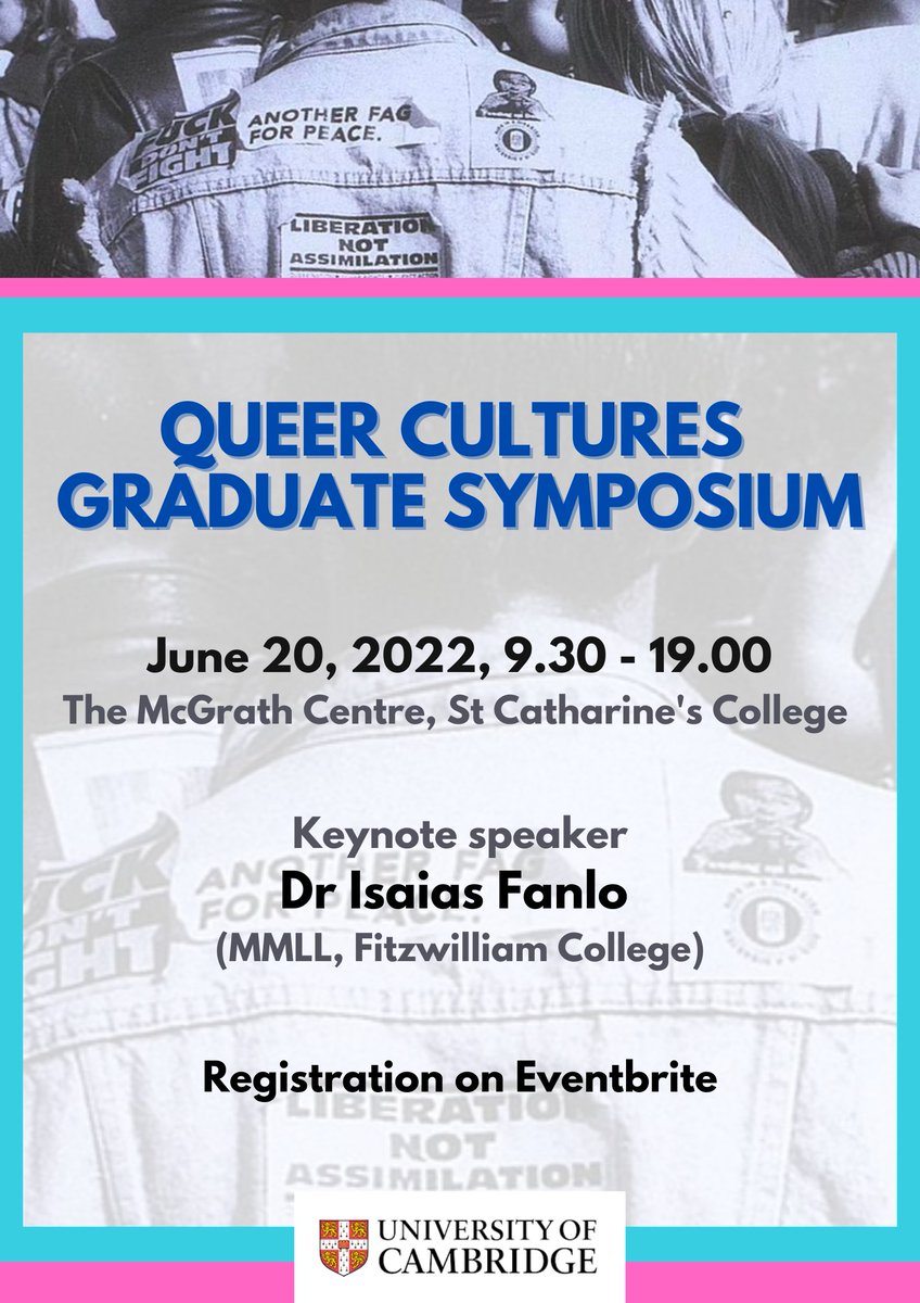 🏳️‍🌈🏳️‍⚧️

We're very excited about the broad range of topics that will be part of this year's symposium and, of course, about the keynote speech by <a href="/isaiasfanlo/">Isaias Fanlo</a>.

Registration for the event is now open.

All welcome!

eventbrite.co.uk/e/queer-cultur…