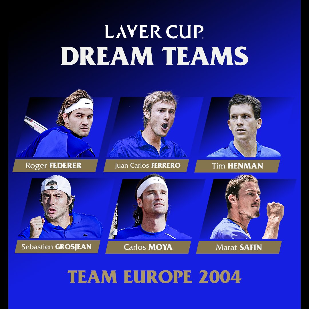 LaverCup's tweet photo. If the Laver Cup had been played in 2004, who would be on your Dream Team? 

Team Europe 🔵 
Team World 🔴 https://t.co/EXVIdjUuj8