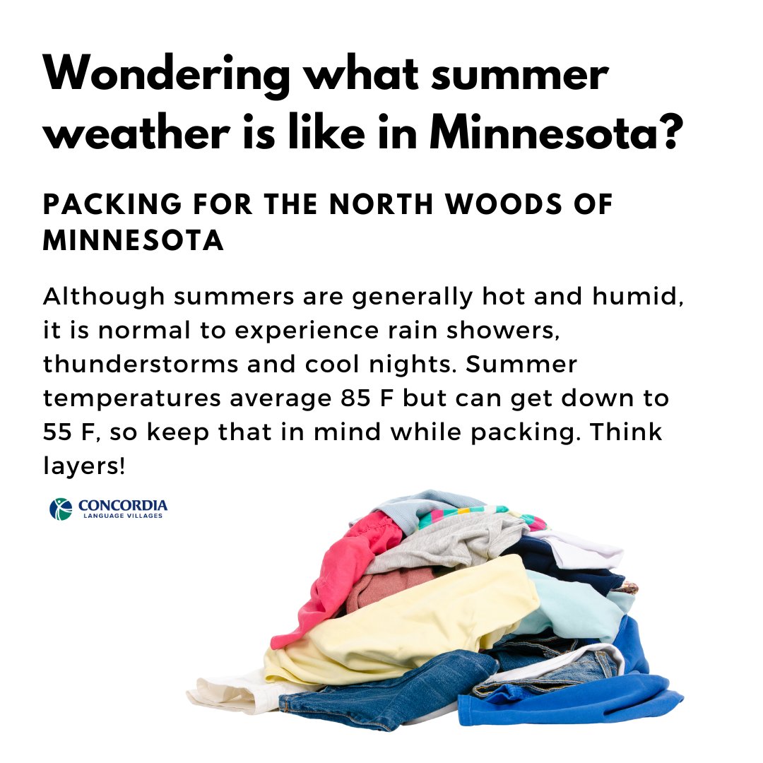 The North Woods of Minnesota experience the widest variety of weather in the United States, which means campers may appreciate shorts and t-shirts during the day, and a sweatshirt to warm them up at night. Learn more about what to pack here: https://t.co/qs3HDqGUr7 https://t.co/hya3Gwvz8R