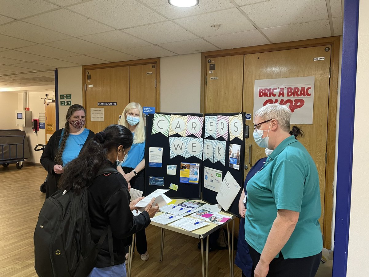 <a href="/NursesAdmiral/">AdmiralNurses@SWFT</a> are working with our colleagues <a href="/CarersTrustHofE/">Carers Trust HofE</a> to raise awareness of carers week. <a href="/nhsswft/">@nhsswft</a> <a href="/GEHNHSnews/">George Eliot Hospital NHS Trust</a> <a href="/WyeValleyNHS/">Wye Valley NHS Trust</a> <a href="/Corporatenurses/">@SWFTSeniorNurses</a> <a href="/DementiaUK/">Dementia UK</a>
