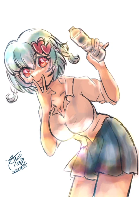 落描きなんだけどお気に入りの娘たちこの頃は、たゆんとした綺麗なおぱ〜いを描ける様になりたくて大きめのお胸を描きまくっていた 
