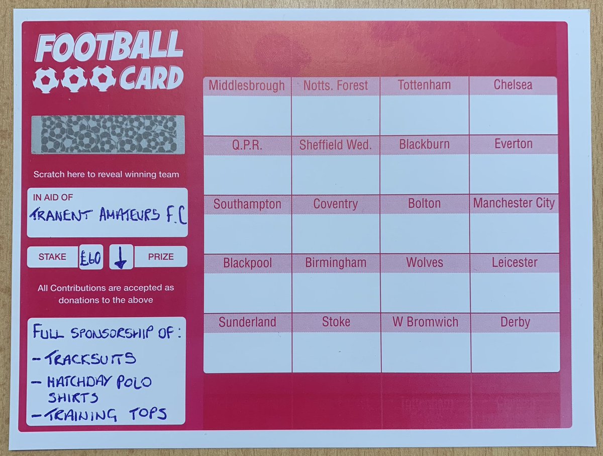 TranentAmateurs's tweet photo. ❗️Sponsorship Opportunity ❗️

Tranent Amateurs FC are seeking sponsorship for the following: 

- Tracksuits
- Match Day Polo Shirts
- Training Tops

To be in with a chance of having your business’ name on all of the above, please see the card below: 1/3 https://t.co/T3eTpm8mTy