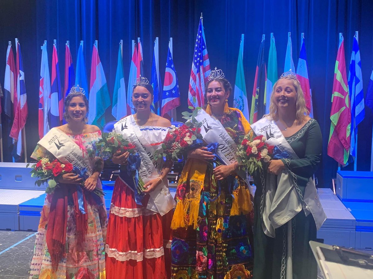 2022 Lorain International Queen and Court! 

Queen- Mexican- Karen Gallegos
1st Runner Up- Puerto Rican- Sariana Rivera
2nd Runner Up- Mexican- Jasmine Jacinto-Candelerio
3rd Runner Up- Irish- Mikenna Folley

Congrats to all of our princess and Court!!! 
Fantastic job