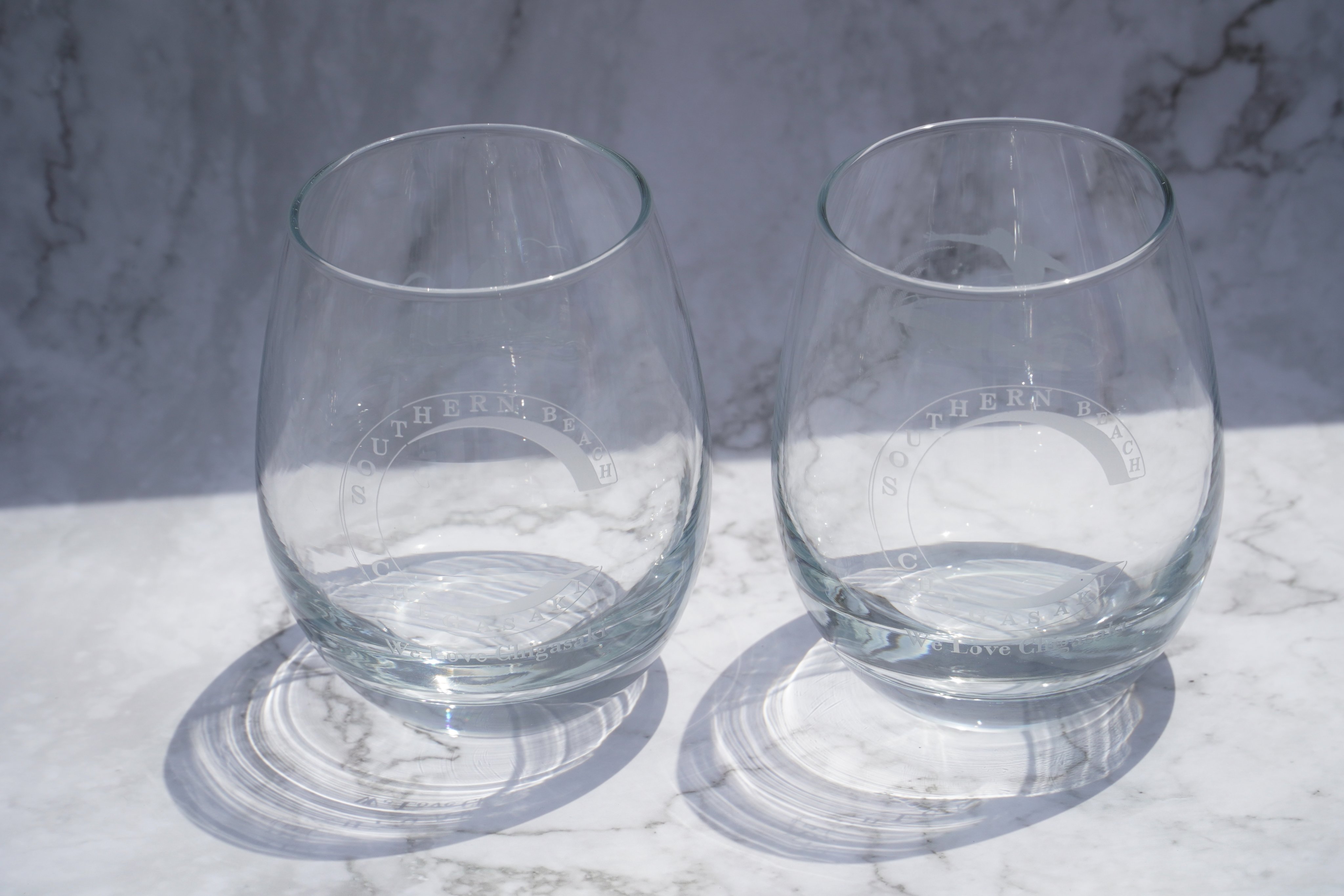茅ヶ崎　サザンビーチ　 烏帽子岩　記念品 ガラス製他 ふるさと納税 茅ヶ崎市 サザンCグラスセット ビールグラス 2個