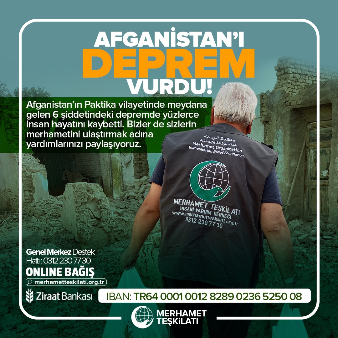 #SESverin
Ey Ümmeti MUMAMMED.
Afganistan 43 yıllık savaştan sonra şimdi de #DEPREM #ÇIĞLIĞI😢

👉Hz.Peygamber buyuruyor; "Şarkta(Doğuda) bir müslümanın ayağına diken batsa garptaki(batıdaki) bunu yüreğinde hissetmiyorsa gerçek iman etmiş sayılmaz"
👇👇👇