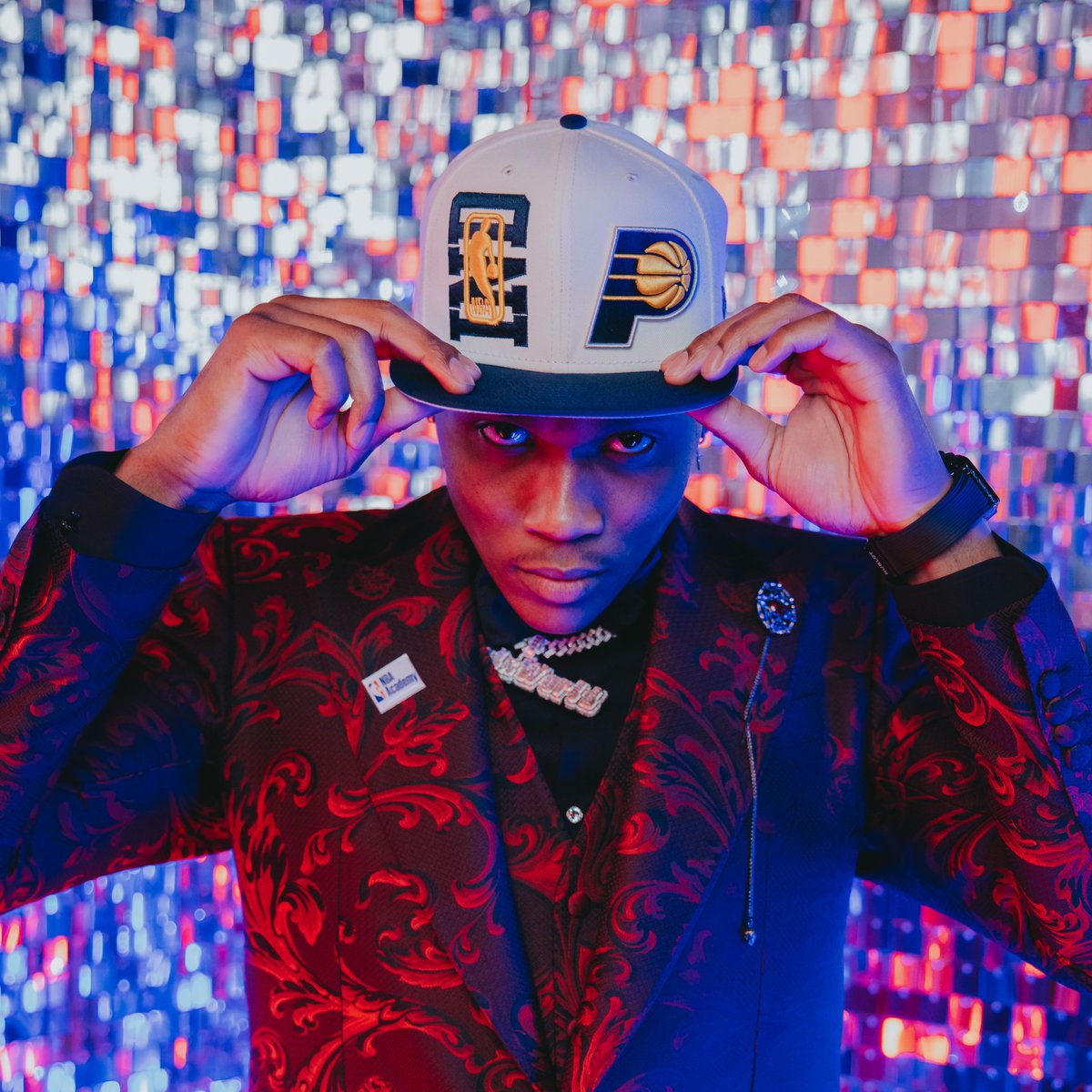 NBADraft's tweet photo. The newest member of the @Pacers, @BennMathurin  📸 https://t.co/Nk2fVaG6hc
