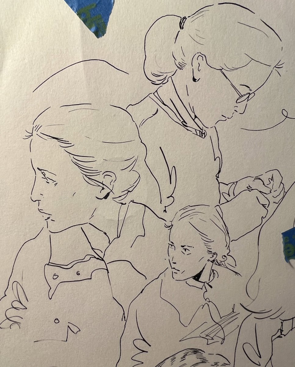 Quick ink sketches while watching tv 