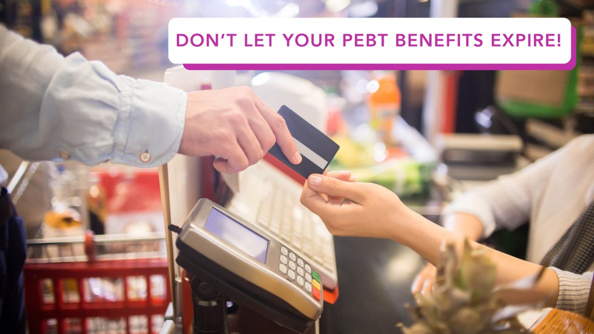 MS_DHS's tweet photo. Use them, don’t lose them! PEBT benefits have to be used to make a purchase at least once every 9 months or they are removed from the card. If you haven’t used you child’s PEBT benefits issued in October 2021 yet, please make at least once purchase by July 3.#MSMDHS #MSPEBT #PEBT https://t.co/dnwExFqPzj