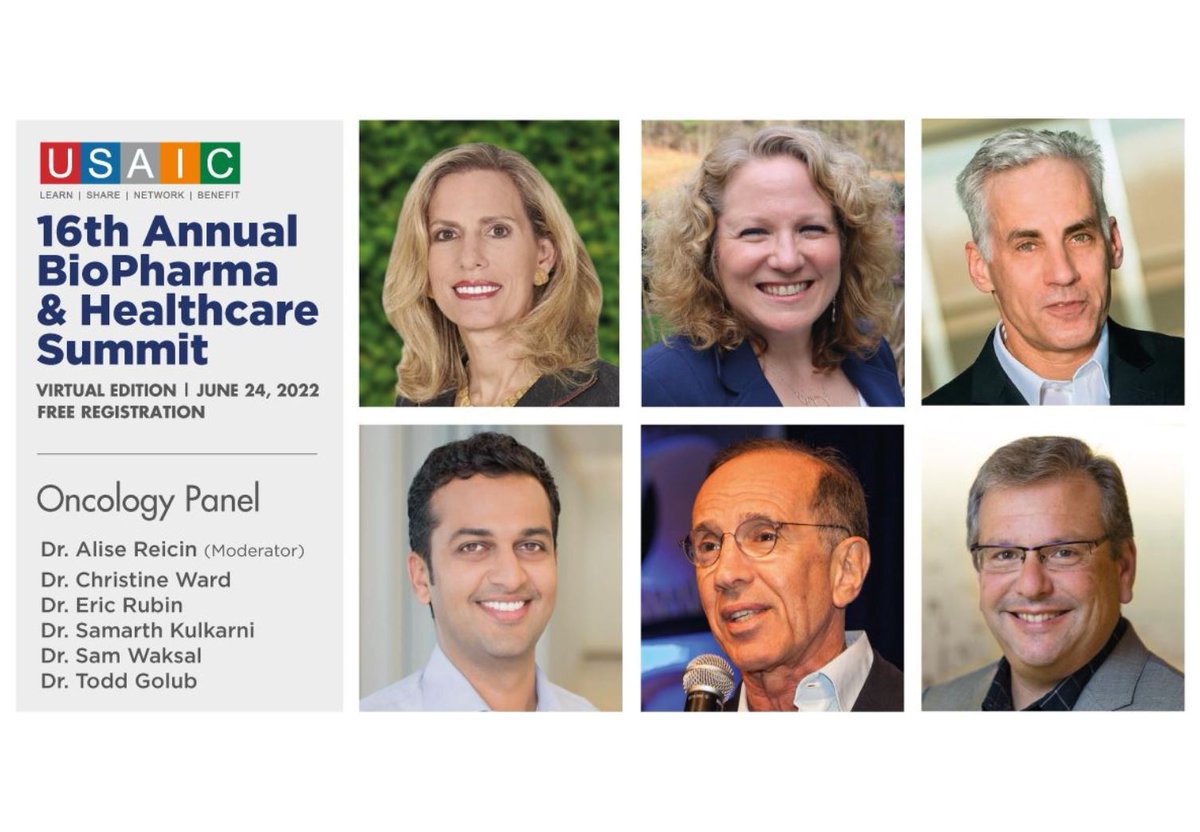 Tomorrow, our CEO <a href="/AliseReicin/">Alise Reicin</a> will moderate the Oncology Panel, Moving Closer to Cure for More Cancer Patients at <a href="/USAIC/">USAIC</a> 16th Annual BioPharma Summit. The panel is free to attend, tune in at 8:10 AM ET tomorrow.