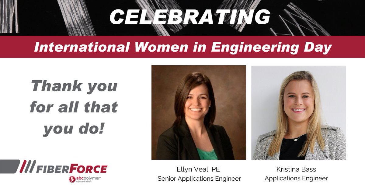 abcFiberForce's tweet image. Here’s to Ellyn and Kristina for being rock star engineers! We are grateful and honored to work alongside you! 

#fiberforce #microfiber #macrofiber #concretesolutions #construction #internationalwomeninengineeringday
