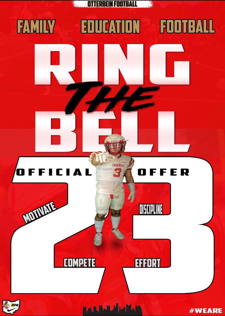 evanstrenton64's tweet photo. Thankful to say that I have received and offer to play football @Otterbein_FB. Thank you to @CoachBelluccia and staff for the opportunity! https://t.co/roXZQloCnc