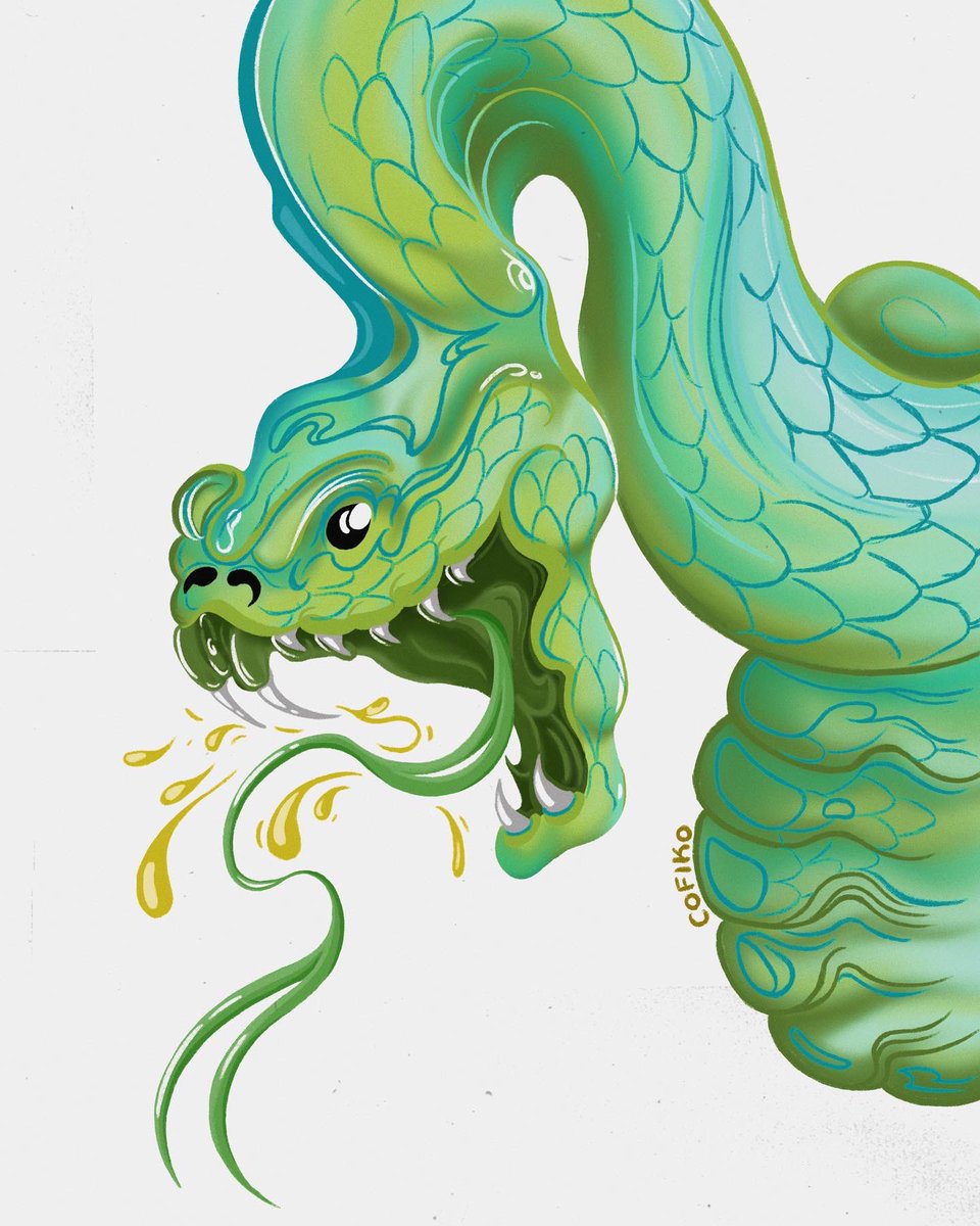 Cofiiko's tweet photo. Negative digital illustration 💜🐍✨ https://t.co/0K4jtP0L6X