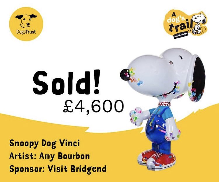 Fantastic result for my sculpture ‘Snoopy Dog Vinci’…he raised a fantastic £4,600 for <a href="/DTCardiff/">Dogs Trust Cardiff</a>
HUGE congrats to the <a href="/ADogsTrail/">A Dog’s Trail</a> team for a successful trail! 🎉 very proud of my painty little chap! <a href="/wildinart/">Wild in Art</a> <a href="/_visitbridgend/">Visit Bridgend</a> <a href="/BridgendCBC/">Bridgend CB Council</a> #Snoopy