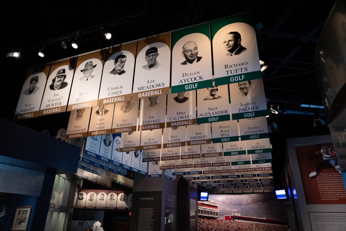 NCSportsHOF's tweet photo. 🥇 Greatness. From the iconic athletes of yesterday to those of tomorrow, the stories of achievement and history have always been woven into our great state. Walk among our legends at The NC Sports Hall of Fame &amp; Museum. #NCSHOF #AmongLegends #OurSportsOurHistory https://t.co/S52wGYdbNT
