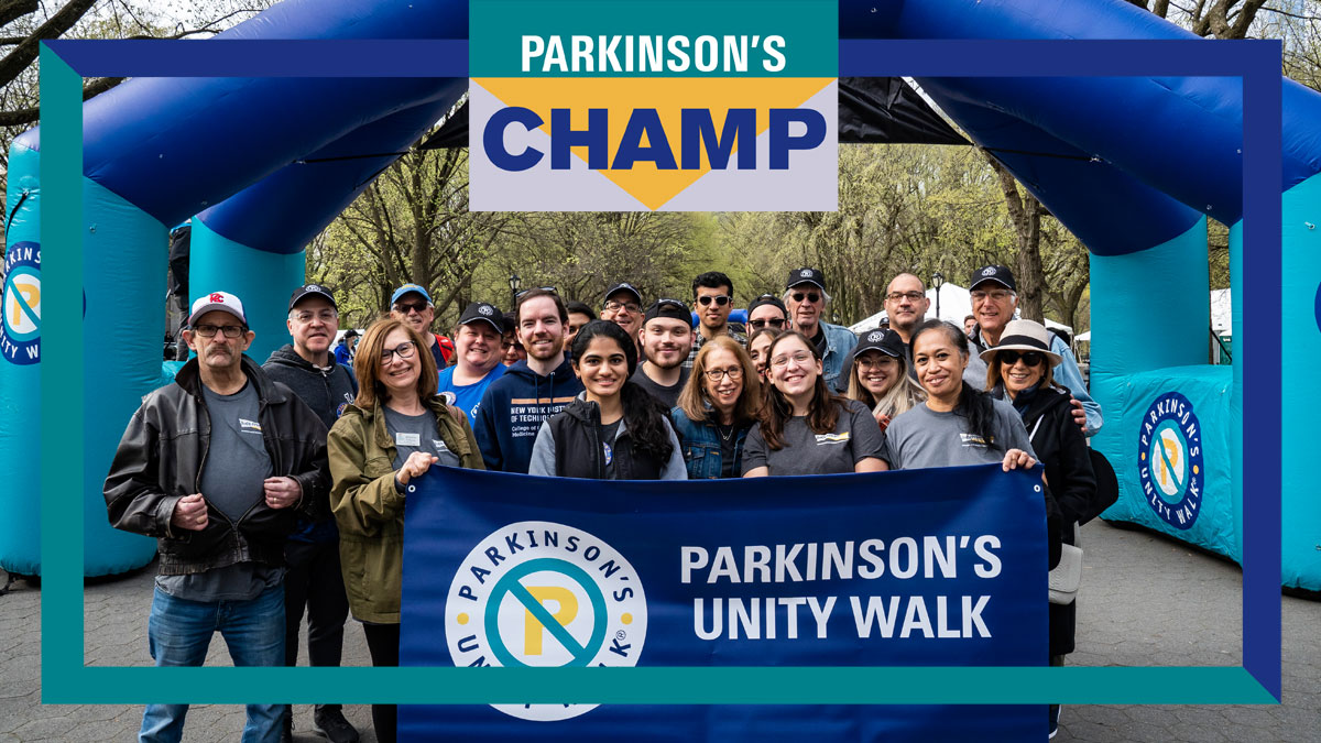 They walk with the entire #Parkinsons community, especially to support those on the north and south shores of Nassau County, NY. Meet team: NYIT Smither's Center x Friedberg JCC. They were our Top Rookie Team in 2021! Read their story at bit.ly/3QGtWjl. #ParkinsonsCHAMPs