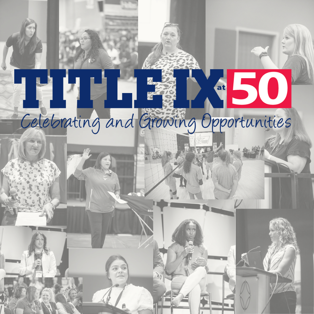 THSCAcoaches's tweet image. #TitleIX50
There will be 73 lectures/demos given by women and men who coach girls sports at #CoachingSchool this year!🙌 We vow to honor and uphold this monumental law by celebrating and growing opportunities for women in coaching/girls athletics. See y'all in San Antonio!