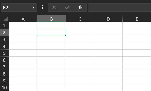 FAV si empezás una planilla en A1
RT si empezás en B2