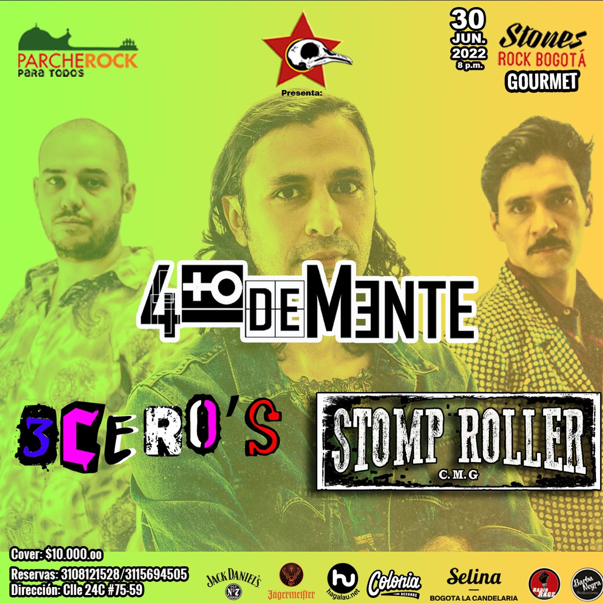 30 de Junio en la Sede Gourmet de Modelia <a href="/stonesbogota/">stonesrockbogota</a> #FugadeCapital por primera vez en Bogotá desde Medellín <a href="/4demente/">4demente</a> compartiendo tarima con #3ceros y #StompRoller bandas emergentes se toman la capital #Rockcolombiano