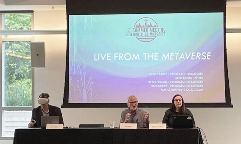 ProSearchDisc's tweet photo. Thank you to Electronic Discovery Institute for a great Summer Meeting! ProSearchers put on their Oculus VR headsets and traveled into the future during yesterday’s session "Live from the Metaverse! Discovery in the Year 2030". #prosearch #ediscovery #virtualreality https://t.co/6EG4qx0ajK
