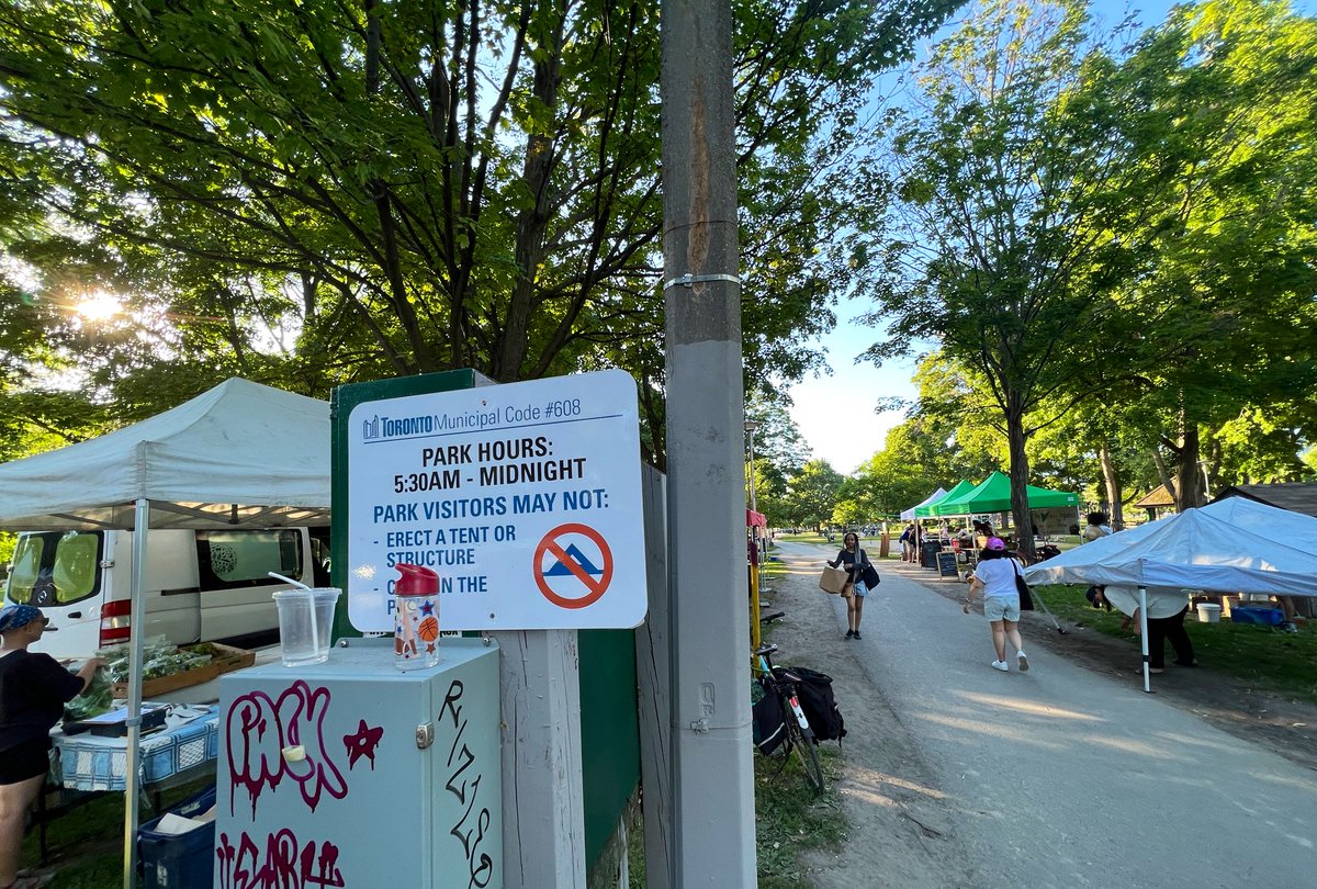 Thou shalt not erect a tent in a park in John Tory’s Toronto. (Unless it makes money). 🤷🏼‍♂️ (This is not an anti-farmer’s-market tweet.)