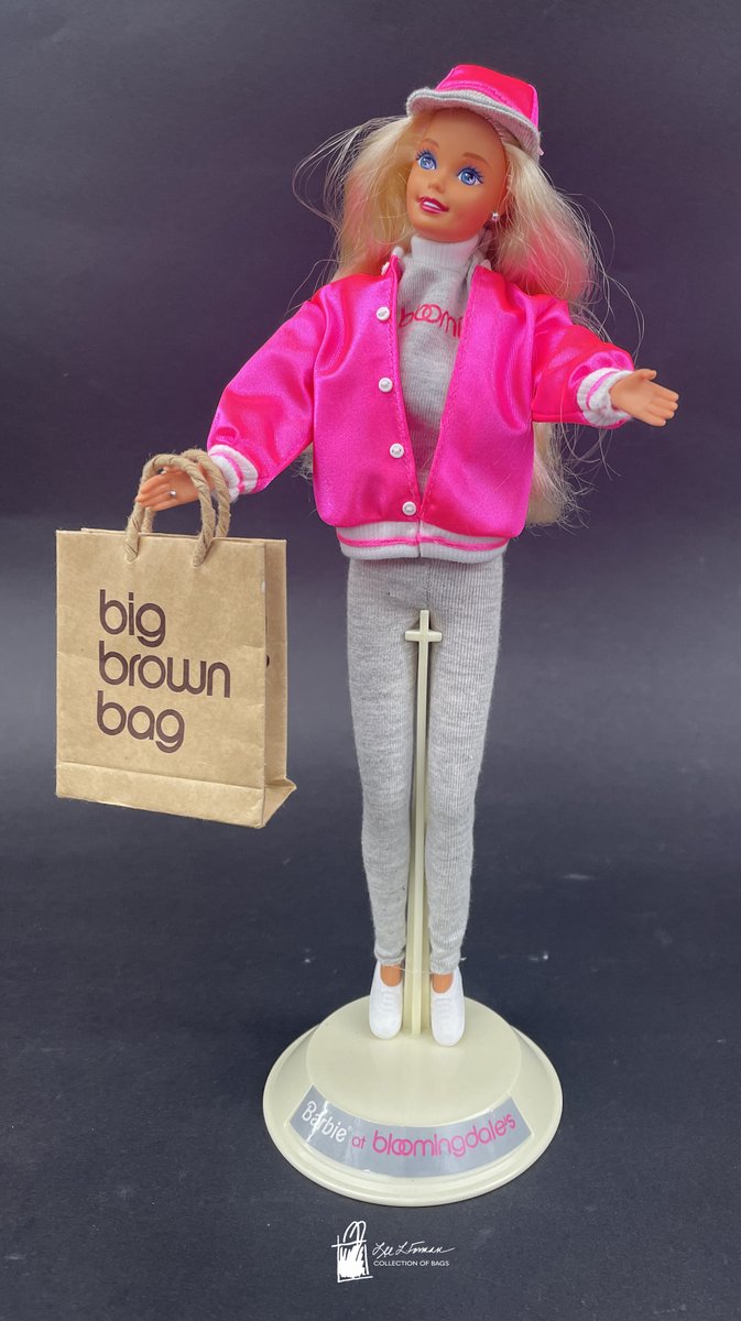 177/365: In 1996 Bloomingdale's partnered with Barbie to release this 'Barbie at Bloomingdale's' doll. Barbie wears a 'Bloomies' shirt underneath her silk jacket and holds a 'big brown bag.' The doll was one in a series of Bloomingdale's themed Barbies. 