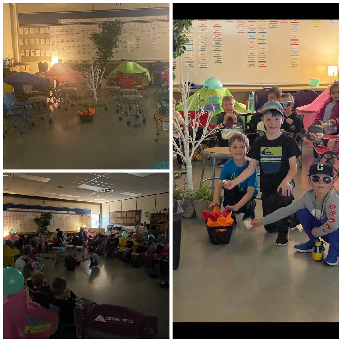 FunFirst1's tweet image. Year end classroom camping trip was a success  ⛺️ 🔥 We designed our tents, had a fire, read in the dark with flashlights and roasted marshmallows and s’mores!!! #gradeoneisthebest #cbe #andrewsibbald
